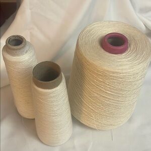 Cream Yarn Spools Set